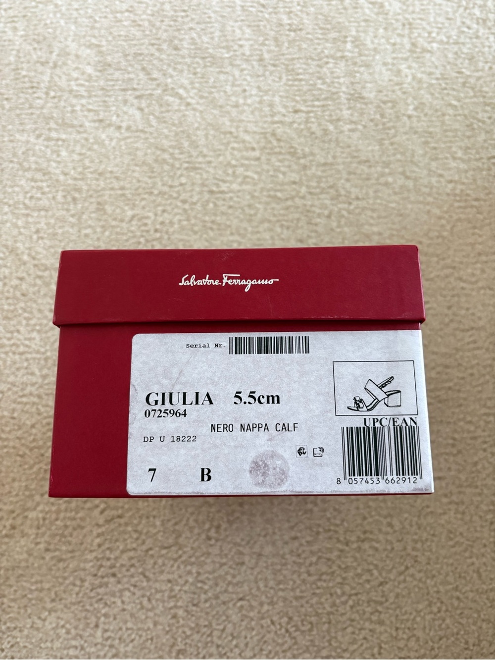 Salvatore Ferragamo Giulia Size 7 Nero Nappa Calf Slingback Sandals - Picture 7 of 10
